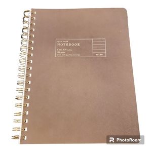 Fringe Studio Faux Leather Vegan Dark Taupe Notemark Gold Stamp Notebook Journal